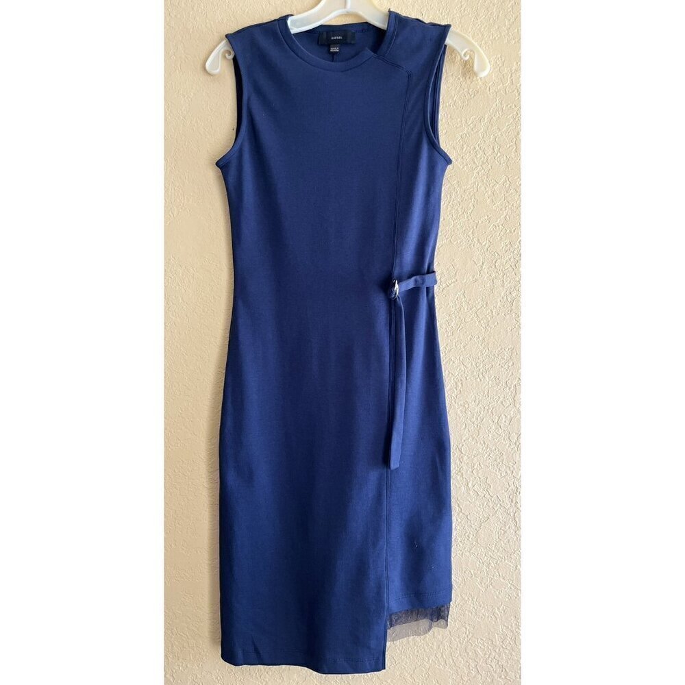 Diesel Women Navy Blue D-Lucky Mesh Hem Bodycon Dress Size XXS 00SRTC0QAIN